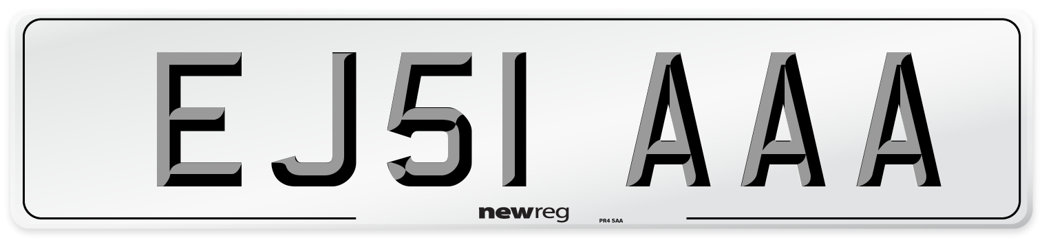 EJ51 AAA Number Plate from New Reg
